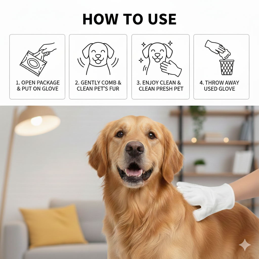CleanPaws Gentle Pet Cleaning Glove Wipes